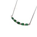 wholesale S925 Silver Natural A-Grade Jadeite Necklace Smile Style A-Grade Icy Yang Green Spicy Green Smile Style Collarbone Chain Niche Luxury-0-4
