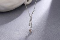 wholesale S925 Silver Medusa's Tear Pendant Necklace with Lycoris Design, Women's Light Luxury Original Collarbone Chain-xb585-white gold