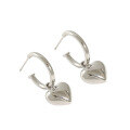 wholesale S925 Sterling Silver Korean Version Minimalist Ins-style Versatile Heart-shaped Drop Earrings for Women and Students-0-4