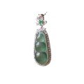 wholesale S925 Silver Inlaid Factory Wholesale New Natural Jadeite A-Grade Ice-Type Blue Water Four-Season Bean Lucky Bean Pendant for Gift-0-4