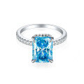 wholesale 925 Silver European & American 4ct Color Gemstone Ring for Women, High-End Luxurious Exaggerated 8*11 Ice Flower Cut High-Carbon Diamond-0-12