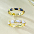 wholesale S925 Silver Zhuo Zhifan Enamel Stripe Ring in Black and White, Fashionable Couple Ring with a Premium Feel-0-0