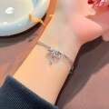 wholesale S925 Sterling Silver Multi-strand Bow Bracelet for Women, Korean-style Fashion, Runaway Princess Aesthetic, Sweet and Stylish Hand Accessory-0-3