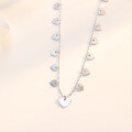 wholesale S925 Sterling Silver Minimalist Sweet Style Heart Pendant Collarbone Necklace, Ins Niche Design, Light Luxury, Advanced Sense for Women-0-5