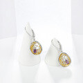 wholesale S925 Silver Designer High-End Gemstone Ear Drops with Natural Topaz, Personalized Stud Earrings-0-3