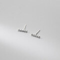wholesale S925 Sterling Silver Minimalist Small Stud Earrings with Single Smooth Bead, Simple and Petite Round Bead Earrings for Students M00531-0-3