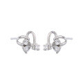 wholesale S925 Sterling Silver Sweet and Fashionable Heart-shaped Diamond Stud Earrings for Women with a Sense of Design-0-4