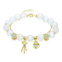 wholesale 925 Sterling Silver Chinese Style Natural Blue Moonstone White Crystal Bracelet for Women Sweet and Luxurious High-End Jewelry-Blue Moonlight Bracelet (shipping within 25 days) >925 Silver