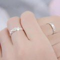 wholesale Fine Silver 999 Maker S999 Korean-style Full Star Engraved Couple Rings Elegant Jewelry Full Star Open Adjustable Ring for Men and Women-0-2