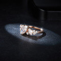 wholesale 18k rose gold plated silver asymmetrical 1-carat moissanite ring, a cross-border hot seller in European and American fashion-0-2