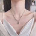 wholesale S925 Sterling Silver Spliced 3D Heart Necklace, Ins Trendy Stylish and Versatile Choker-0-0