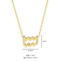 wholesale S925 Sterling Silver Virgo Constellation Pendant Necklace For Women, Ins Hot-selling Cross-border Collarbone Chain-A2283-Aquarius 925 Silver