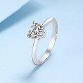 wholesale PT950 plated 925 sterling silver heart-shaped moissanite ring for women, luxurious and romantic proposal ring, available for wholesale from manufacturers-0-0