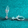 S925 Sterling Silver Full Moissanite Butterfly Earrings with Tassels-0-0
