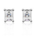 S925 Silver Radiant Cut Moissanite Stud Earrings for TikTok Wholesale-0-4