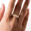 wholesale 925 Silver Moissanite Ring with Five Trapezoid Cut Full Row Design in Gold Tone, Sparkling and Stylish Women's Best-Seller-0-3