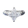 wholesale S925 Silver Jewelry New Four-Prong Fancy Shape High Carbon Diamond Ring for Women, Wholesale for Cross-Border European and American Trade-0-4