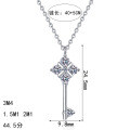 S925 Silver Moissanite Key Pendant Necklace, Creative and Minimalist-0-3