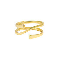 wholesale S925 Sterling Silver JT784 Korean Version Ins Small and Unique Design Minimalist Multi-Layer Wrapped Open Ring for Women-18K Gold [No. 14/Adjustable] Opening adjustable