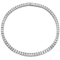 925 Silver One-Carat Moissanite Emerald Necklace with Full Pavé, Unisex Luxury Design-Zircon Mother Green Necklace  16 inches