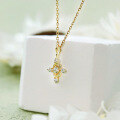 wholesale S925 silver plated with 14k gold Japanese-style spring limited edition thorn rose cross white zircon pendant-0-3