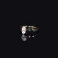 wholesale 18k gold simple lab-grown diamond ring bezel-set with 08ct oval shape, available in 9k/10k/14k gold, genuine diamond, platinum empty setting-0-4