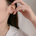 wholesale New Korean Style Metal Pearl Earrings, Two-Way Wear Elegant and Versatile Earrings-0-3
