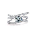 925 Silver Moissanite Ring, Women's Three-Life Design, Viral Live Stream Trend-0-2
