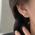 wholesale S999 Silver Geometric Earrings, Minimalist and Niche Light Luxury Forest Style, Korean Version Chic Ear Accessories-0-0