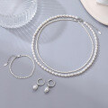 wholesale 925 Sterling Silver Natural Freshwater Pearl Necklace Bracelet Customization, Processing According to Provided Images or Samples, Wholesale Silver Jewelry Customization-0-3