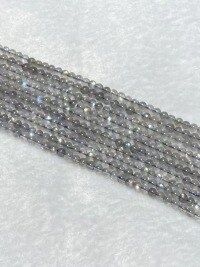 wholesale Metal material natural gray moonstone loose beads labradorite blue moonstone string beads semi-finished crystal DIY jewelry accessory beads 3mm-About 2 mm per line (about 38 cm)