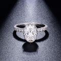 wholesale S925 silver plated with 18k gold, classic oval 25 carat 7*10mm moissanite ring-0-1