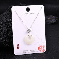 S925 Sterling Silver Hetian Jade Pendant Necklace, New Chinese Style Maitreya Buddha Locklace-S925 Sterling Silver + Hetian Jade HD-0010B (4.0G)  925 Silver