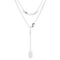 wholesale S925 Sterling Silver Korean-style Creative Square Tube Fringe Letter Pendant Necklace, Light Luxury Niche Women's Necklace-0-6