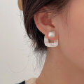 wholesale S925 Sterling Silver High-end Minimalist Square Stud Earrings for Women, Korean New Trendy Cold Tone Elegant Earrings and Ear Clips-0-0