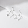 wholesale S925 Sterling Silver Fresh and Sweet Ins Style Niche Hollow-out Five-pointed Star Ear Stud Ear Hook M06397-0-2