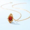 wholesale S925 Sterling Silver New Korean Light Luxury Retro Pomegranate Pendant Stylish Necklace for Women, Dropshipping-0-2