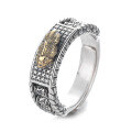 wholesale S925 Sterling Silver Rotatable Pi Yao Lu Lu Tong Ring, Ethnic Retro Style Bold and Trendy for Men and Women Index Finger Band-0-4