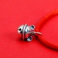 wholesale 925 Sterling Silver Retro Zodiac Year Small Tiger Head Bell Pendant Handwoven Red Cord Bracelet Pendant DIY Accessory-0-3