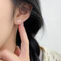 wholesale S925 Sterling Silver Fresh and Sweet Ins-style Niche Design Inlaid Crystal Resin Bow Earrings M06106-0-1