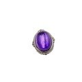 wholesale S925 Silver Gold-Plated Natural Amethyst Oval Bead Spacer Semi-Finished Bracelet DIY Components-0-4