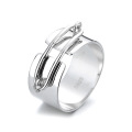 wholesale S925 sterling silver Korean-style minimalist irregular geometric metal open ring, niche design for women-0-4