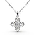 wholesale S925 sterling silver trending Xiaohongshu round four-leaf clover zirconia inlaid design elegant fashion pendant necklace-0-5