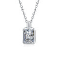 S925 Sterling Silver Cross Cultured Emerald Moissanite Necklace-0-3