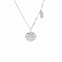 wholesale Sterling Silver Chinese Style Fu Character Ruyi Pendant Necklace for Women, Versatile Minimalist Design Small Unique New Gift for Girlfriend Collarbone Chain-TL012327 925 silver