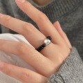 wholesale S925 Sterling Silver Round Bead Ring for Women, Small and Minimalist, Light Luxury Bracelet DIY Ring, Cold Style Japanese and Korean New Design-0-1