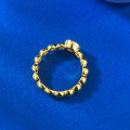 wholesale S925 Gold-Plated Silver Daily Fashion Versatile Elegant Beaded Row Ring for-0-3