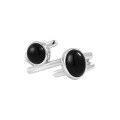 wholesale S925 Sterling Silver Ring for Women with Irregular Crossed Edge and Inlaid Black Onyx, Exuding a Cool, Niche, Chic, and Premium Vibe-0-6