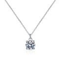 wholesale 925 Sterling Silver Moissanite Necklace for Women, Square Pendant with Single Stone Design, Statement Collarbone Chain, Popular on Xiaohongshu-0-4