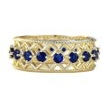 wholesale 925 Silver Gold-Plated New Royal Blue High-End Stackable Ring for Women, Fashionable Cross-Border-0-4